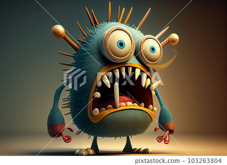 Cartoon monster . Generate Ai. 103263804
