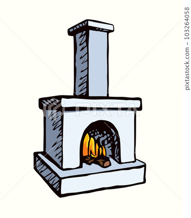 Old Russian stove. Vector drawing Old Russian stove. Vector drawing 103264058