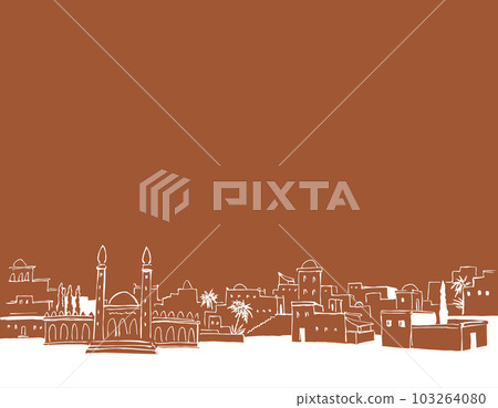Old Arabic city. Vector drawing 103264080