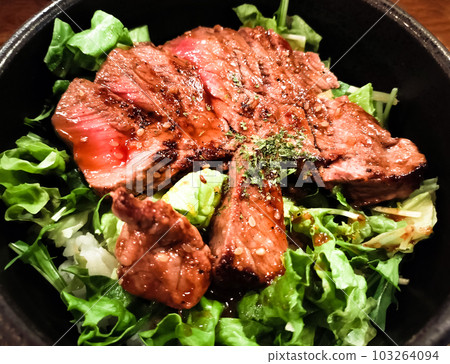Rice bowl with steak 103264094