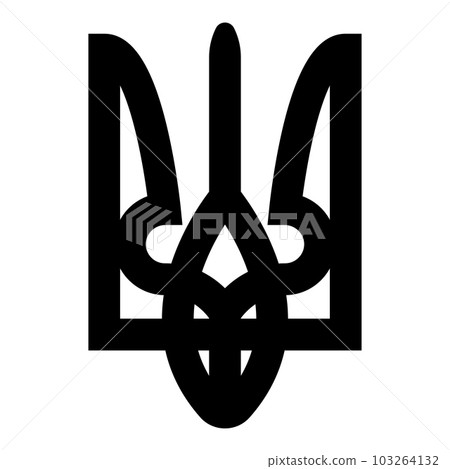 Emblem of Ukraine icon black color vector illustration image flat style 103264132