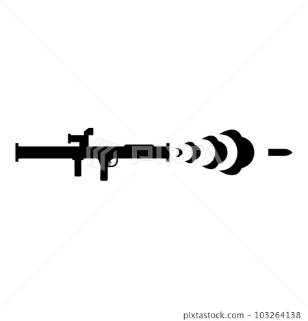 Shot from the bazouka anti tank system icon black color vector illustration image flat style 103264138