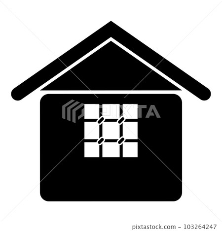 Prison jail gaol House with grate on window citadel home icon black color vector illustration image flat style Prison jail gaol House with grate on window citadel home icon black color vector illustration image flat style 103264247