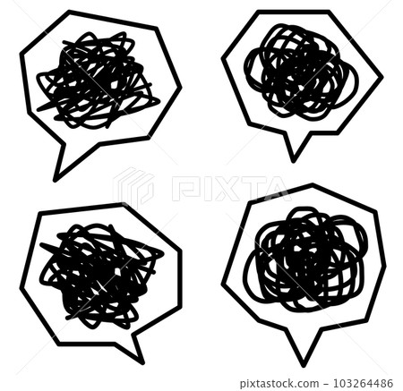 An illustration of scribbling with a black pen 103264486
