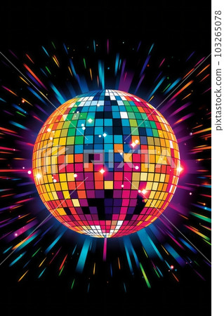 An abstract vector illustration of a disco ball - Stock Illustration  [103265078] - PIXTA