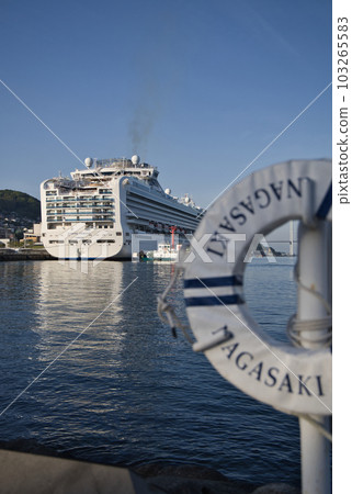 Diamond Princess docked at Matsugae, Nagasaki Port Diamond Princess docked at Matsugae, Nagasaki Port 103265583