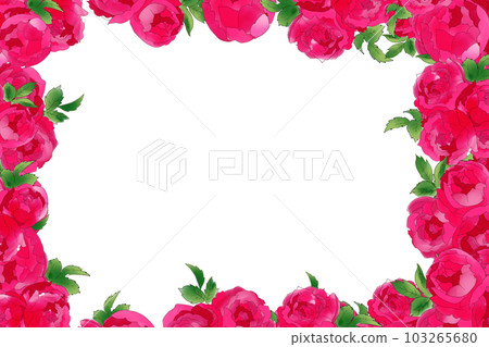 Frame of bright red roses 103265680