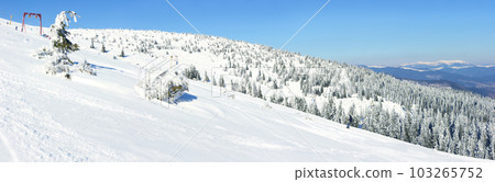 Carpathian mountains in winter. Winter landscape taken in mountains. 103265752