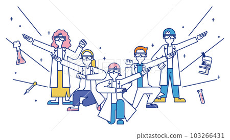 Men and women doing research with test tubes Men and women doing research with test tubes 103266431