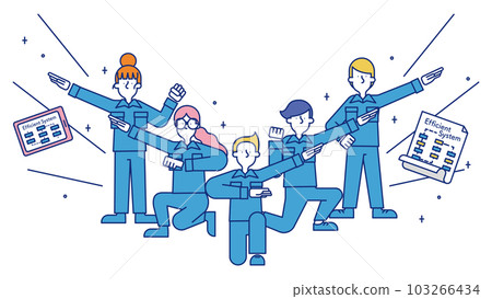 Men and women working in manufacturing technology occupations Men and women working in manufacturing technology occupations 103266434