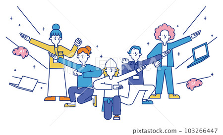 作為 AI 工程師的男人和女人的插圖 103266447