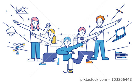 一個男人和一個女人擔任數據科學家工作的插圖 一個男人和一個女人擔任數據科學家工作的插圖 103266448