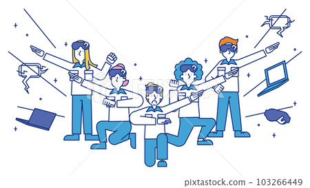 Illustration of a man and a woman who work as AR engineers 103266449