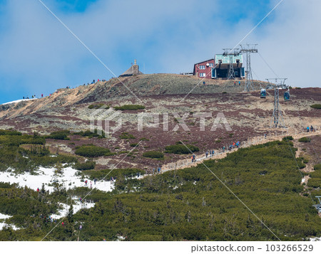 Snezka, Giant mountains. Krkonose mountains taken from Pec pod Snezkou town 103266529