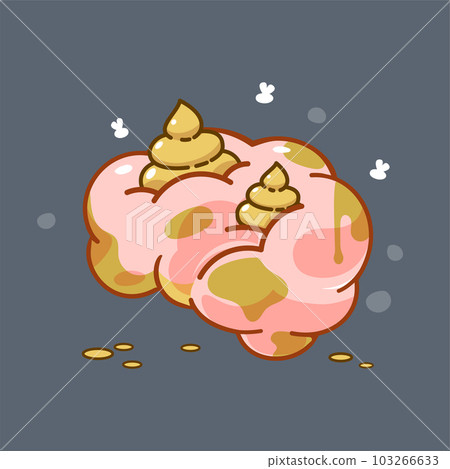 brain with poop stains. dirty mind, mental health concept 103266633