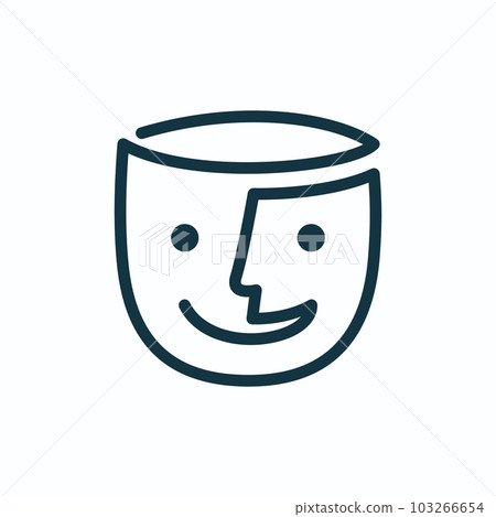 An abstract sign of two face smiling. Isolated Vector Illustration An abstract sign of two face smiling. Isolated Vector Illustration 103266654