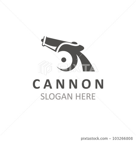 Cannon Artilery logo vintage image design. cannonball military logo concept Cannon Artilery logo vintage image design. cannonball military logo concept 103266808