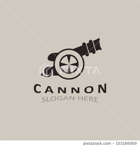 Cannon Artilery logo vintage image design. cannonball military logo concept 103266809