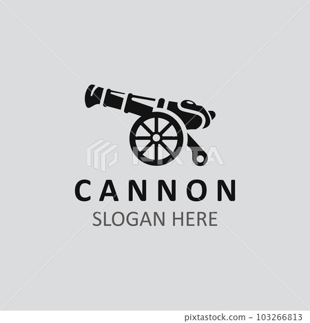 Cannon Artilery logo vintage image design. cannonball military logo concept Cannon Artilery logo vintage image design. cannonball military logo concept 103266813