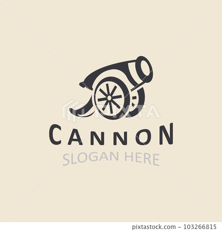 Cannon Artilery logo vintage image design. cannonball military logo concept Cannon Artilery logo vintage image design. cannonball military logo concept 103266815