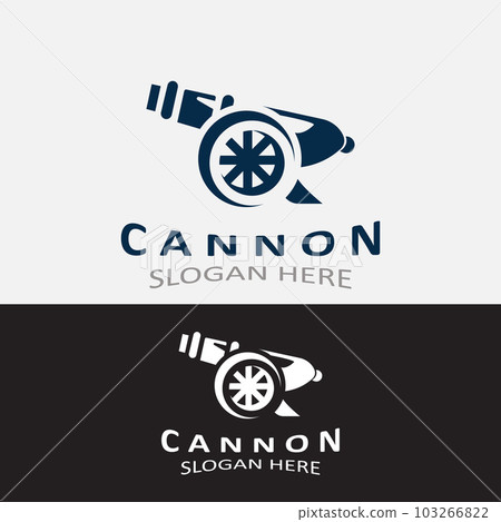 Cannon Artilery logo vintage image design. cannonball military logo concept Cannon Artilery logo vintage image design. cannonball military logo concept 103266822