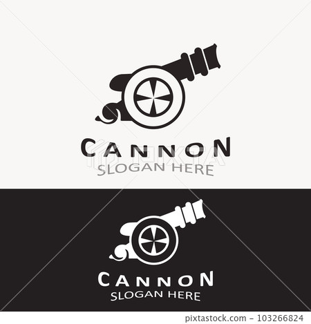 Cannon Artilery logo vintage image design. cannonball military logo concept Cannon Artilery logo vintage image design. cannonball military logo concept 103266824