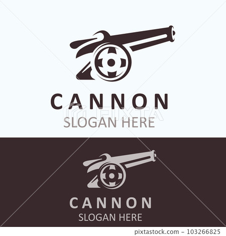 Cannon Artilery logo vintage image design. cannonball military logo concept Cannon Artilery logo vintage image design. cannonball military logo concept 103266825