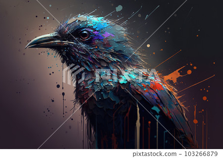Image of a bird with beautiful bright colors. Animals. Illustration, Generative AI. Image of a bird with beautiful bright colors. Animals. Illustration, Generative AI. 103266879
