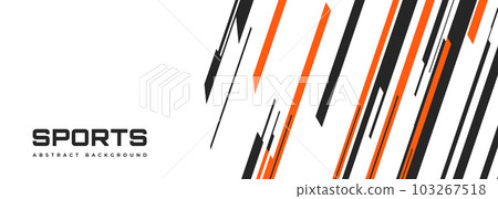 Abstract modern white wide sports background with black and orange lines. Abstract modern white wide sports background with black and orange lines. 103267518