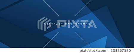 Blue modern abstract wide banner with geometric shapes. Dark blue abstract background. Blue modern abstract wide banner with geometric shapes. Dark blue abstract background. 103267520