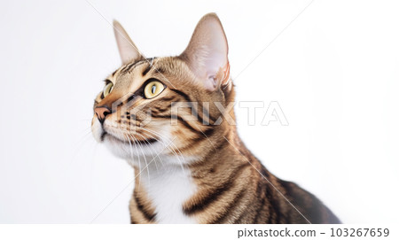Bengal cat white background 103267659