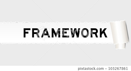 Ripped gray paper background that have word framework under torn part Ripped gray paper background that have word framework under torn part 103267861