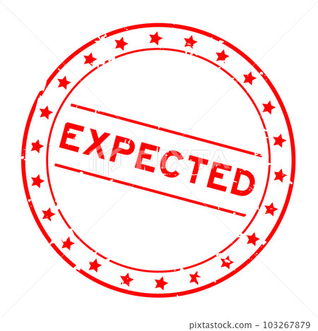 Grunge red expected word round rubber seal stamp on white background Grunge red expected word round rubber seal stamp on white background 103267879