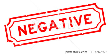 Grunge red negative word rubber seal stamp on white background 103267926