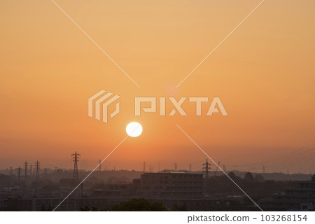 日出，住宅區的早晨，清晨，日出，日出，太陽 103268154