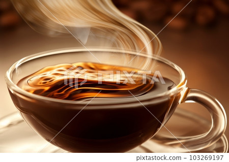 An abstract shot of an espresso shot being pulled, with the motion of the coffee and steam captured in a long exposure. Generative AI An abstract shot of an espresso shot being pulled, with the motion of the coffee and steam captured in a long exposure. Generative AI 103269197