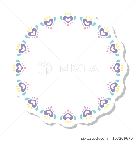 Heart frame material circle purple 103269679