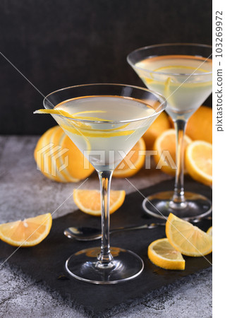 Lemon drop martini with zest Lemon drop martini with zest 103269972