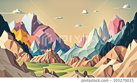 Low poly design style natural background 103270015