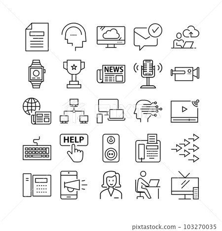 device artificial intelligence technology icon set device artificial intelligence technology icon set 103270035