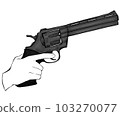 finger on gun trigger 103270077
