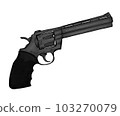 Hand-painted watercolor style: handgun (revolver) 103270079