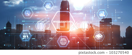 Investigation Business concept on modern city background 103270540