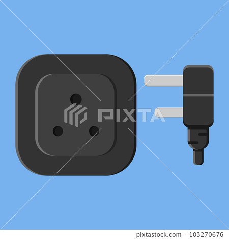 power outlet plug indian type d m black vector flat illustration power outlet plug indian type d m black vector flat illustration 103270676
