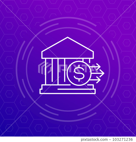 bank deposit drain icon, line vector 103271236