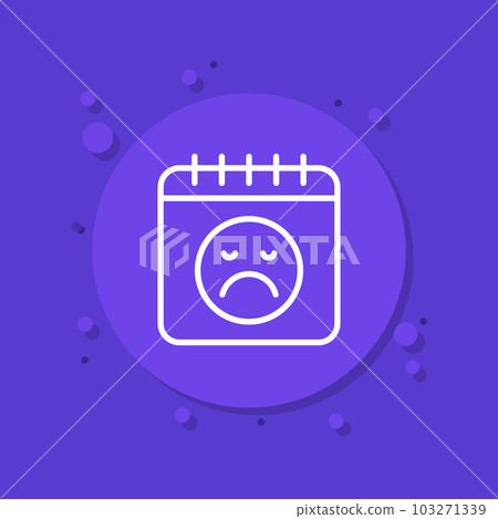 bad day icon with calendar and sad emoji 103271339