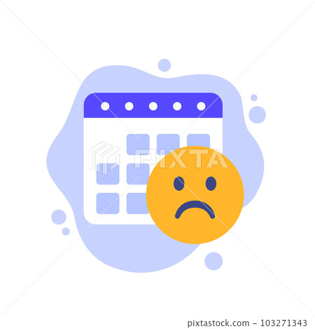 bad day icon with a calendar and emoji, vector 103271343