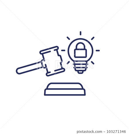 patent court line icon on white patent court line icon on white 103271346