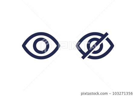 visible and hidden icons on white visible and hidden icons on white 103271356