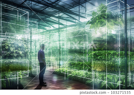Modern Intelligent Glass Greenhouse for Agriculture. Modern Intelligent Glass Greenhouse for Agriculture. 103271535